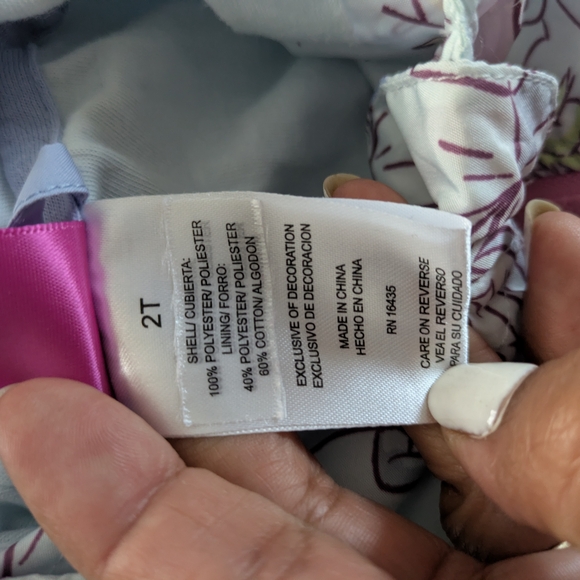 Kids Hooded Jacket with Cartoon Print - Blue and Pink - Picture 3 of 3